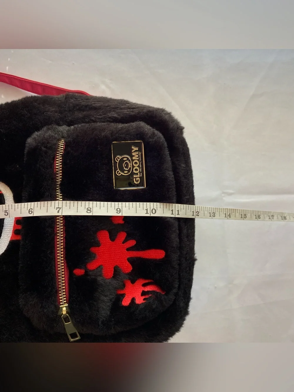 Bioworld Black Gloomy Naughty Grizzly Fuzzy Plush Mini Backpack Kawaii Kidcore
